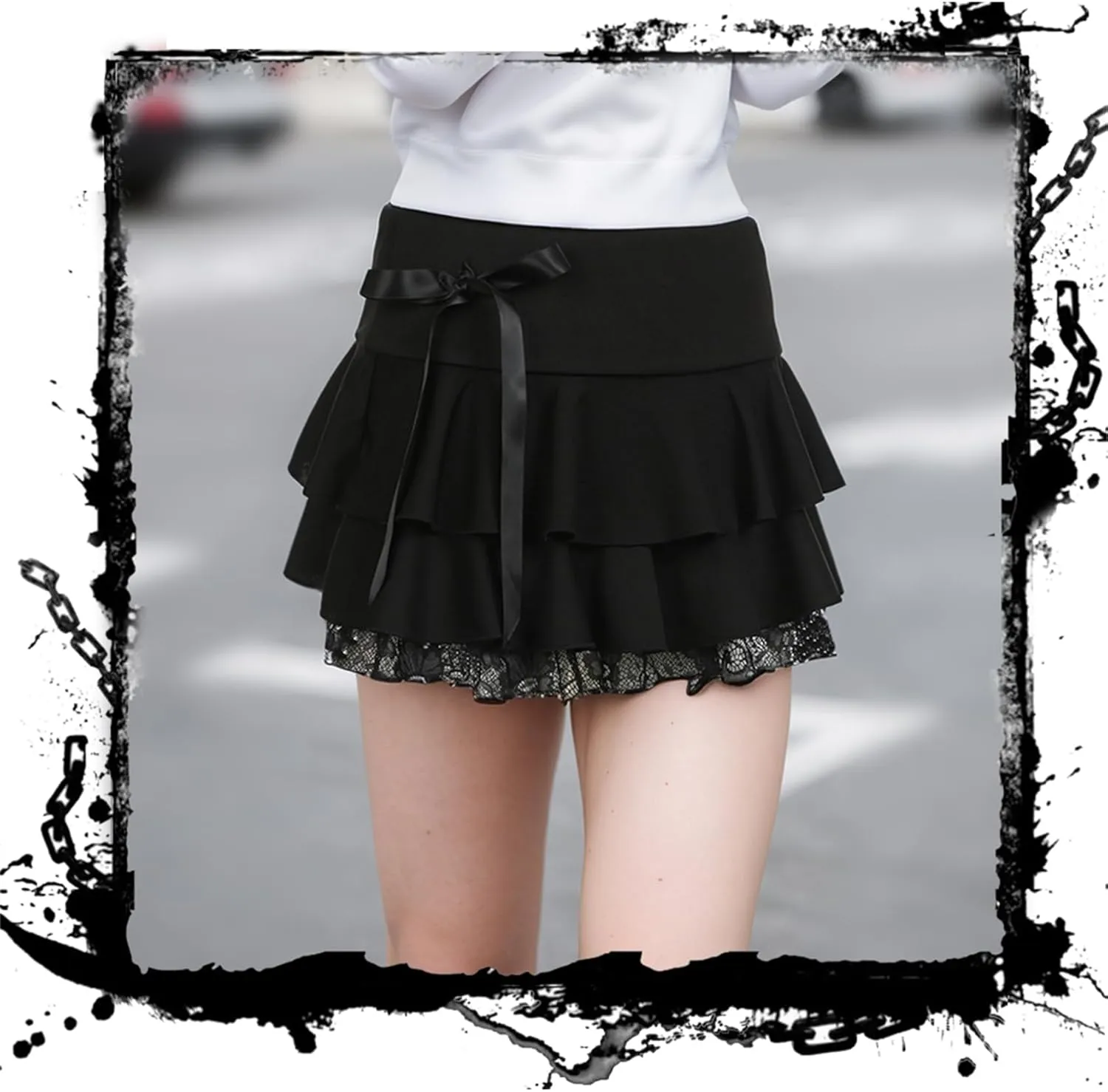 Goth Skirts for Women Punk Grunge Rave Emo Y2k Vintage Halloween
