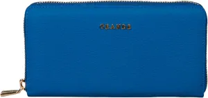 grande 2700 Genuine Leather Zip Around Continental Women Wallet Ladies Zippered Mini Purse - Blue