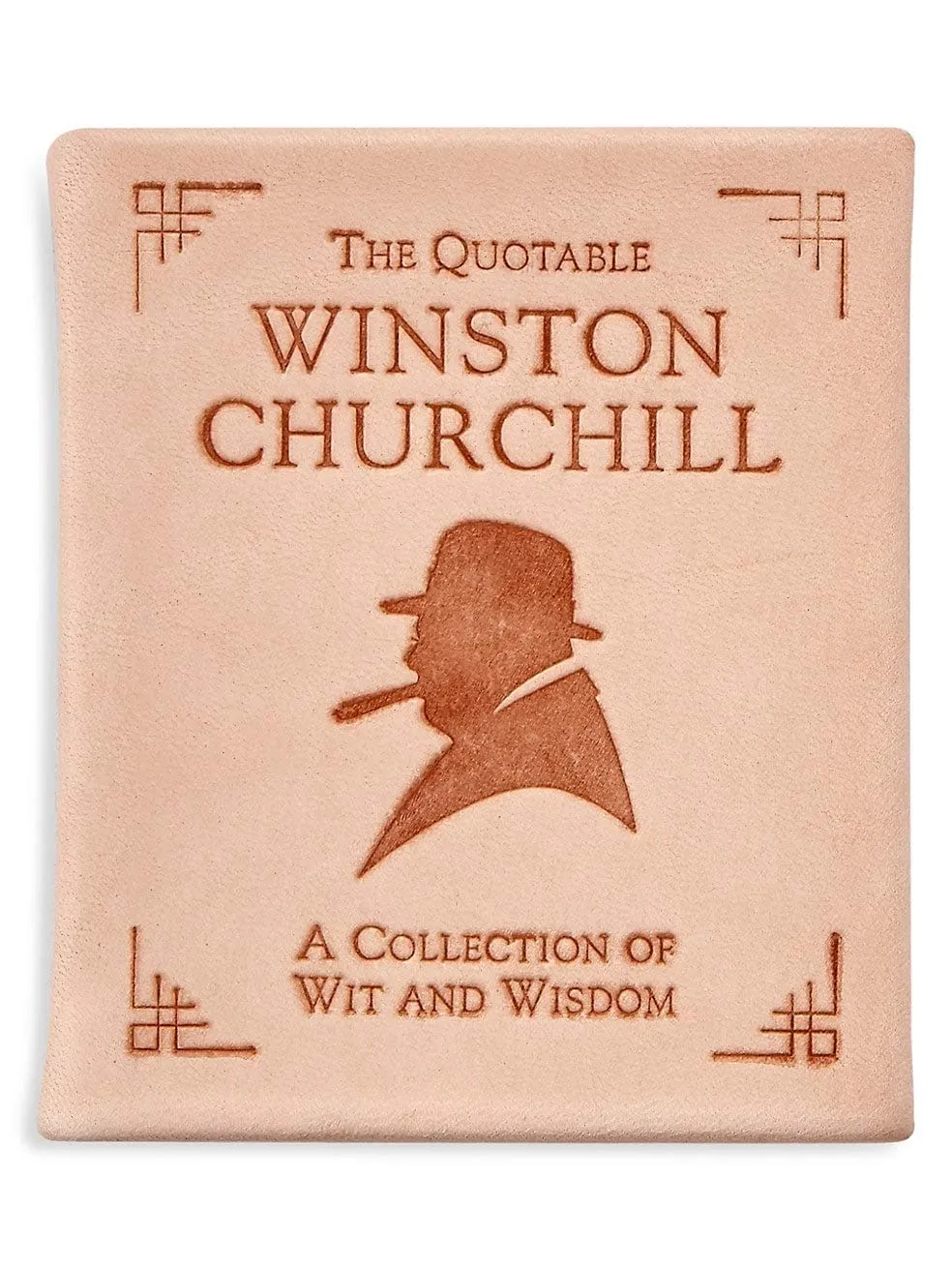 Graphic Image Mini Quotable Winston Churchill | Genuine Natural Vachetta Leather (Mini 2.8" x 3.2") Handbound in the USA