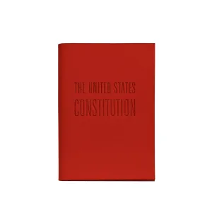 Graphic Image United States Constitution, Mini Size, Genuine Leather (2.75"x3.75") Published and Bound in the USA (Red)
