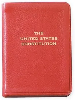 Graphic Image United States Constitution Pocket Edition, Declaration of Independence and Bill of Rights included, Genuine Leather Cover, Made in USA, 2-3/4” X 3-3/4”