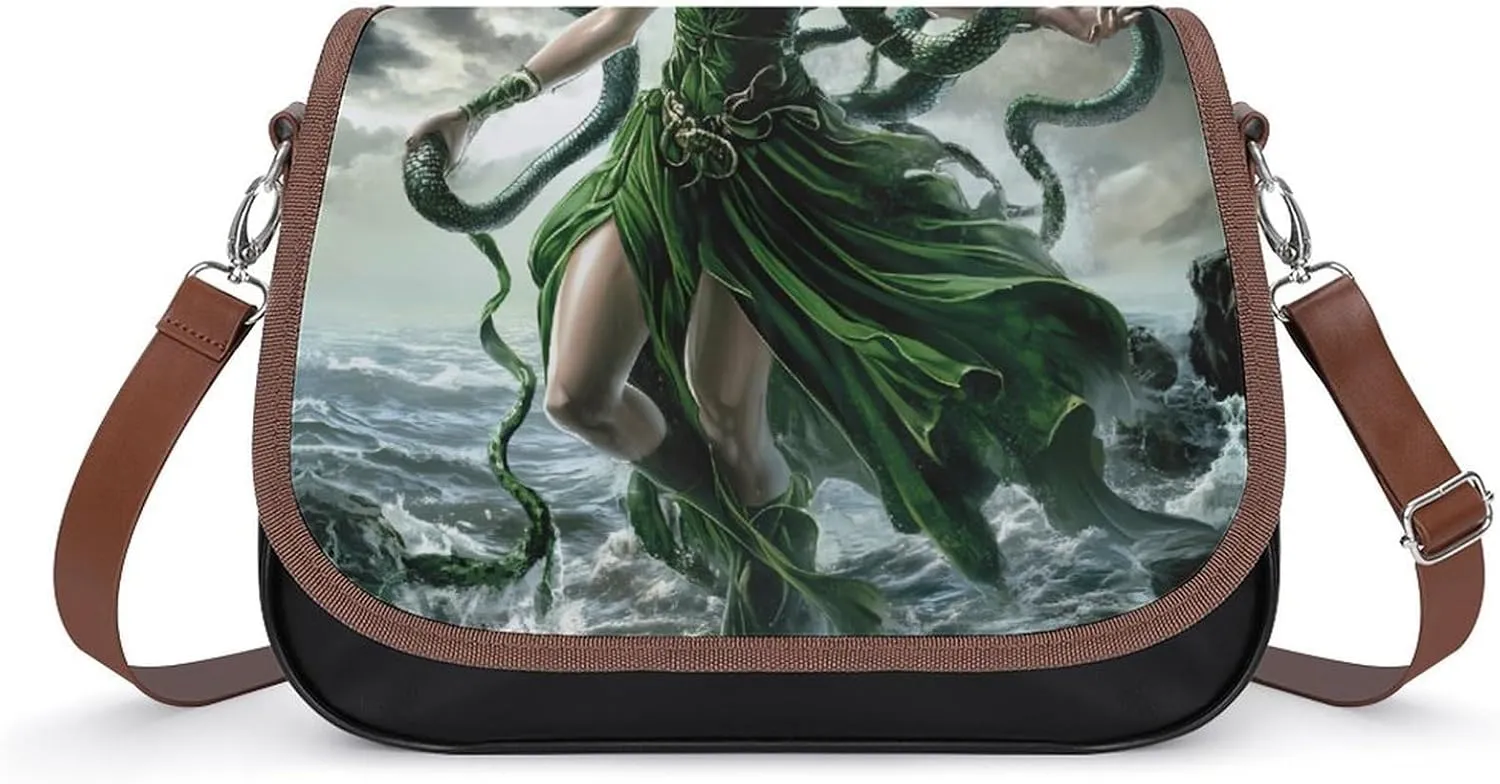 Greek Mythology Medusa Fashion Crossbody Bags for Women Lightweight Shoulder Handbags Travel Purse with Strap Custom Gifts