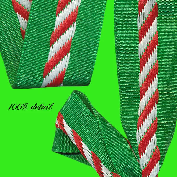 Green & Red Striped Ribbons