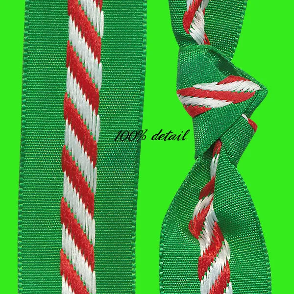 Green & Red Striped Ribbons