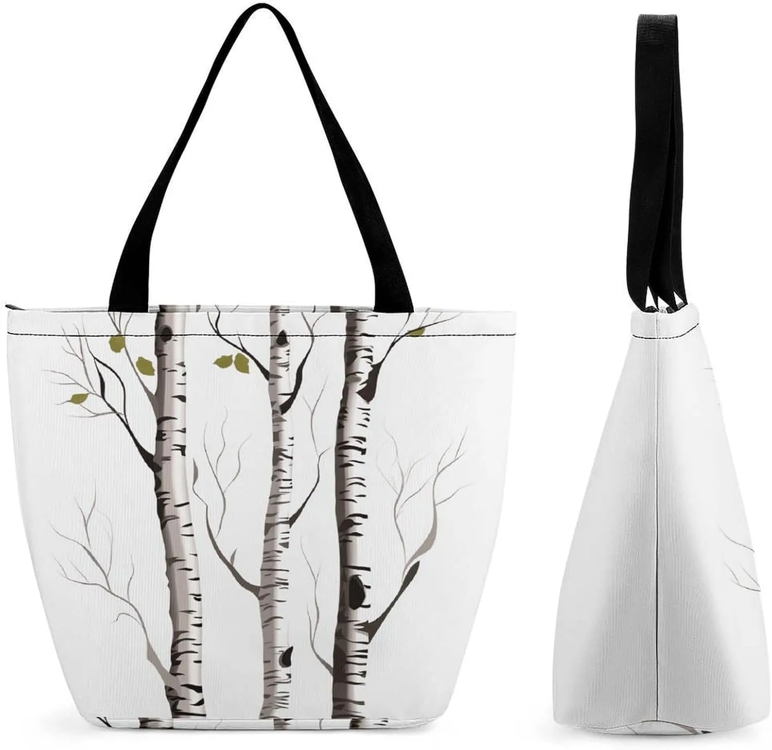 Grocery Bags for Shopping Birch Tree Shopping Bag for Women Lightweight Bag Reusable Tote Bags Foldable Bag with Handle Portable Storage Handbag