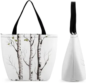 Grocery Bags for Shopping Birch Tree Shopping Bag for Women Lightweight Bag Reusable Tote Bags Foldable Bag with Handle Portable Storage Handbag