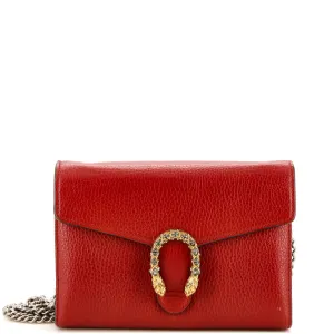 GUCCI Dionysus Chain Wallet Leather with Embellished Detail Small