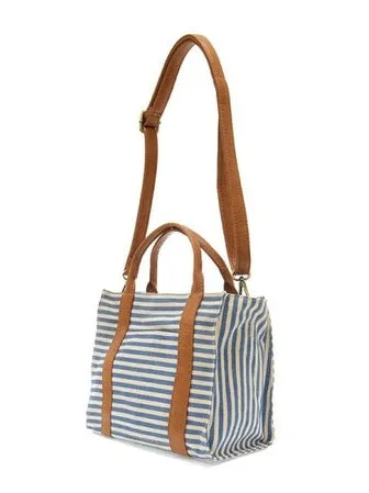 Gwen Striped Canvas Tote - L8169-06 -   Women's  BLUE & WHITE