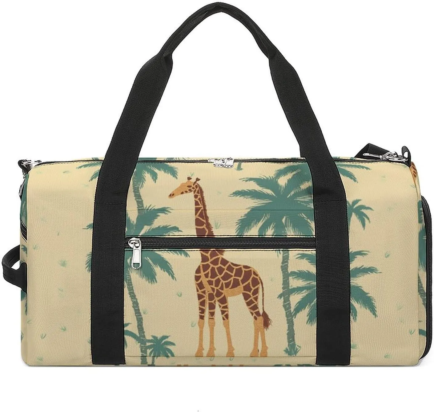 Gym Bag Giraffe Palm Tree Duffel Bag for Men Women Overnight Bag with Shoe Compartment Workout Bags