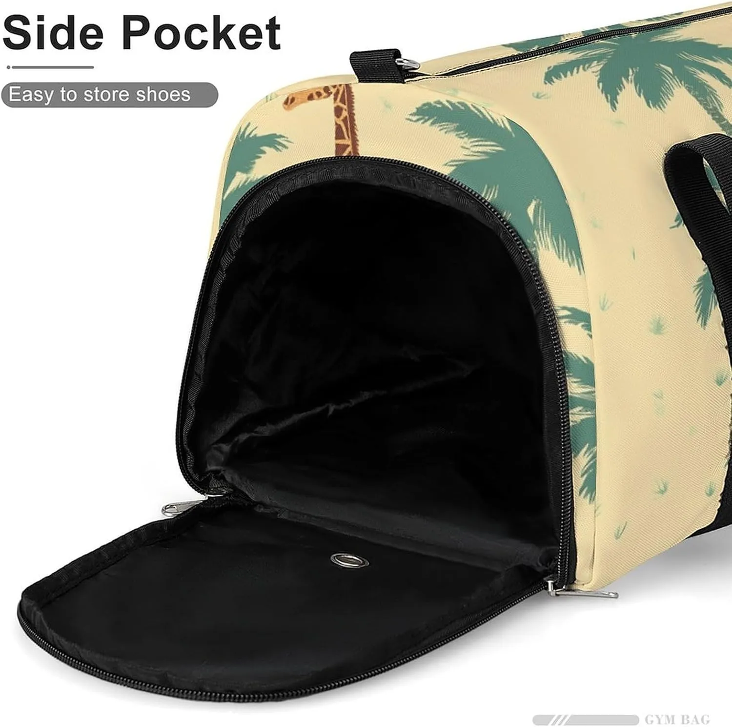 Gym Bag Giraffe Palm Tree Duffel Bag for Men Women Overnight Bag with Shoe Compartment Workout Bags