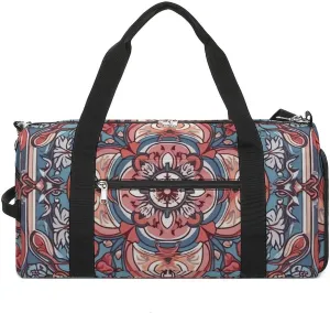 Gym Bag Traditional Beautiful Pattern Duffel Bag for Men Women Travel Overnight Bag with Shoe Compartment Workout Bags