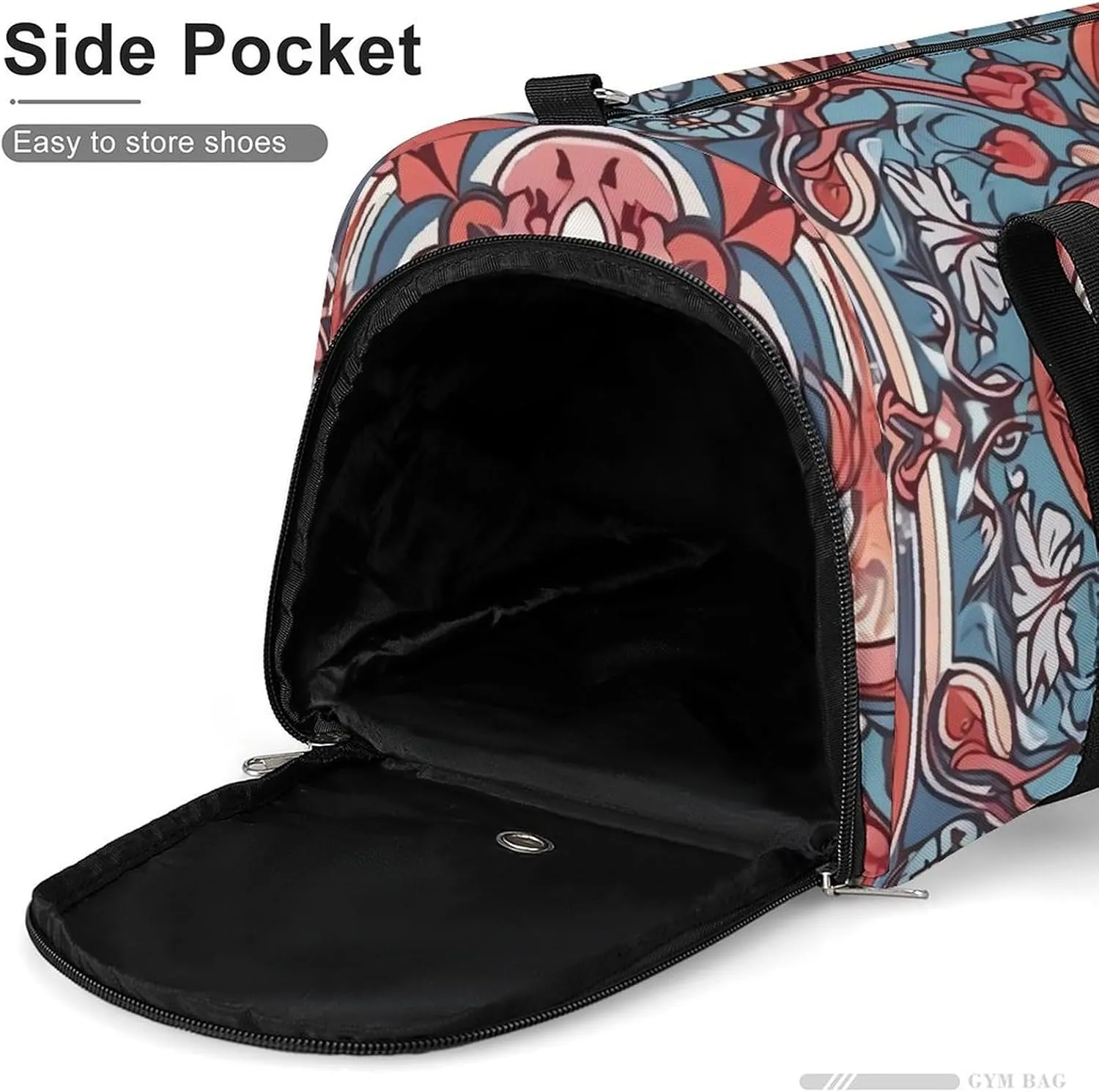 Gym Bag Traditional Beautiful Pattern Duffel Bag for Men Women Travel Overnight Bag with Shoe Compartment Workout Bags