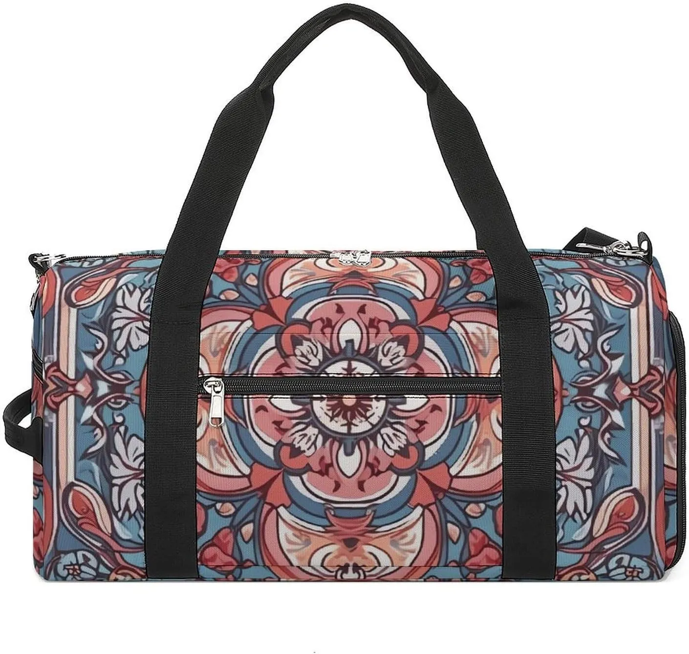 Gym Bag Traditional Beautiful Pattern Duffel Bag for Men Women Travel Overnight Bag with Shoe Compartment Workout Bags