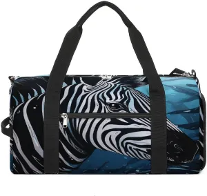 Gym Bags for Men Women,Blue Sailfish Print Workout Bag with Shoes Compartment,Sports Duffle Bag,Travel Gym Bag,Carry On Weekender Bag