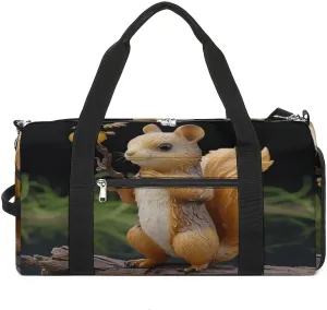 Gym Bags for Men Women,Resin Squirrel Print Workout Bag with Shoes Compartment,Sports Duffle Bag,Travel Gym Bag,Carry On Weekender Bag