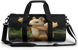 Gym Bags for Men Women,Resin Squirrel Print Workout Bag,Sports Duffle Bag,Travel Gym Bag,Carry On Weekender Bag
