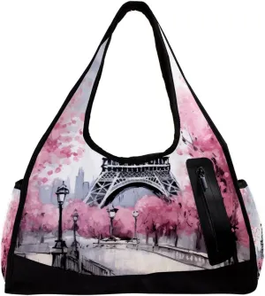 Gym Bags for Men,Travel Duffel Bags for Women,France Pairs Eiffel Tower Tree,Workout Bag