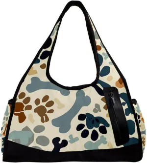 Gym Bags for Women,Duffle Bag for Travel,Bone Dog Paw Print,Gym Bag for Men