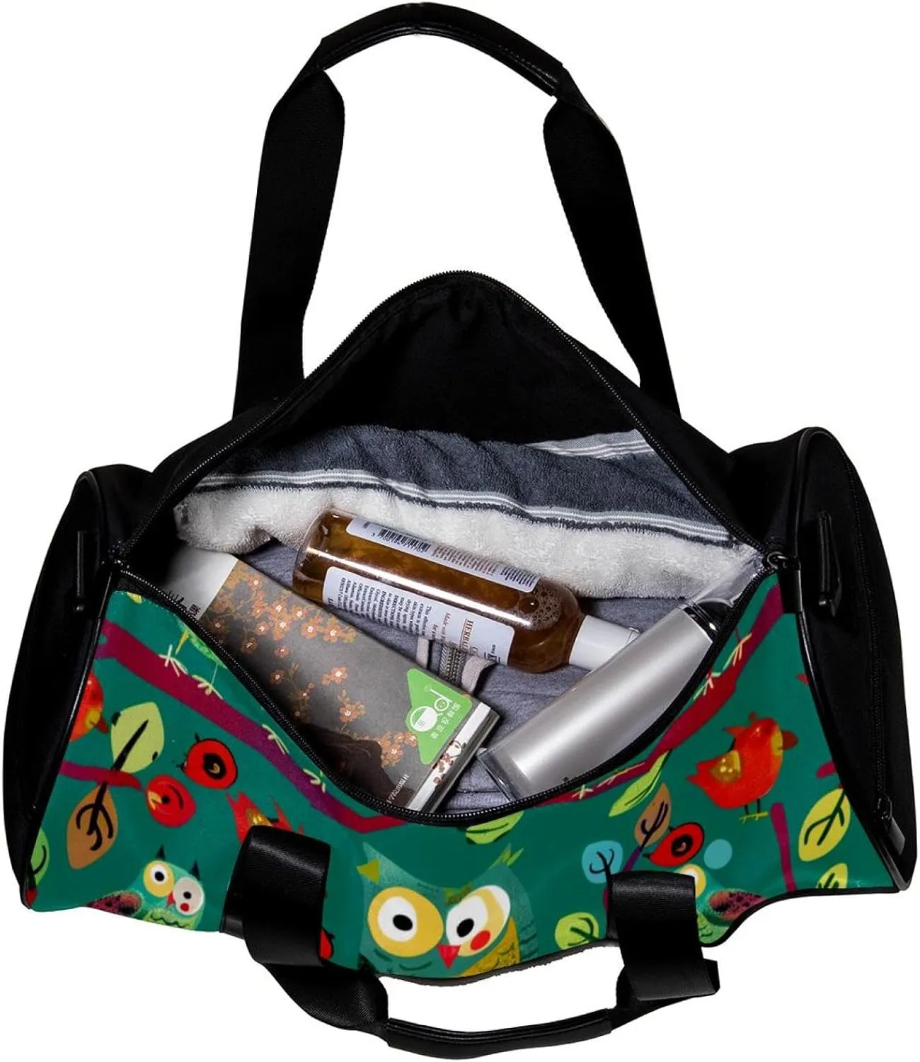 Gym Bags for Women,Duffle Bag for Travel,Cartoon Eagle Fruit Tree Owl,Gym Bag for Men