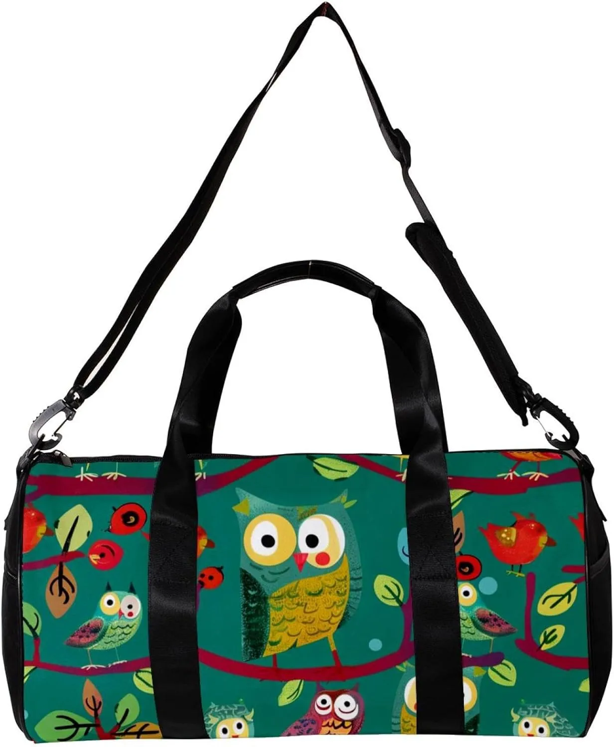 Gym Bags for Women,Duffle Bag for Travel,Cartoon Eagle Fruit Tree Owl,Gym Bag for Men