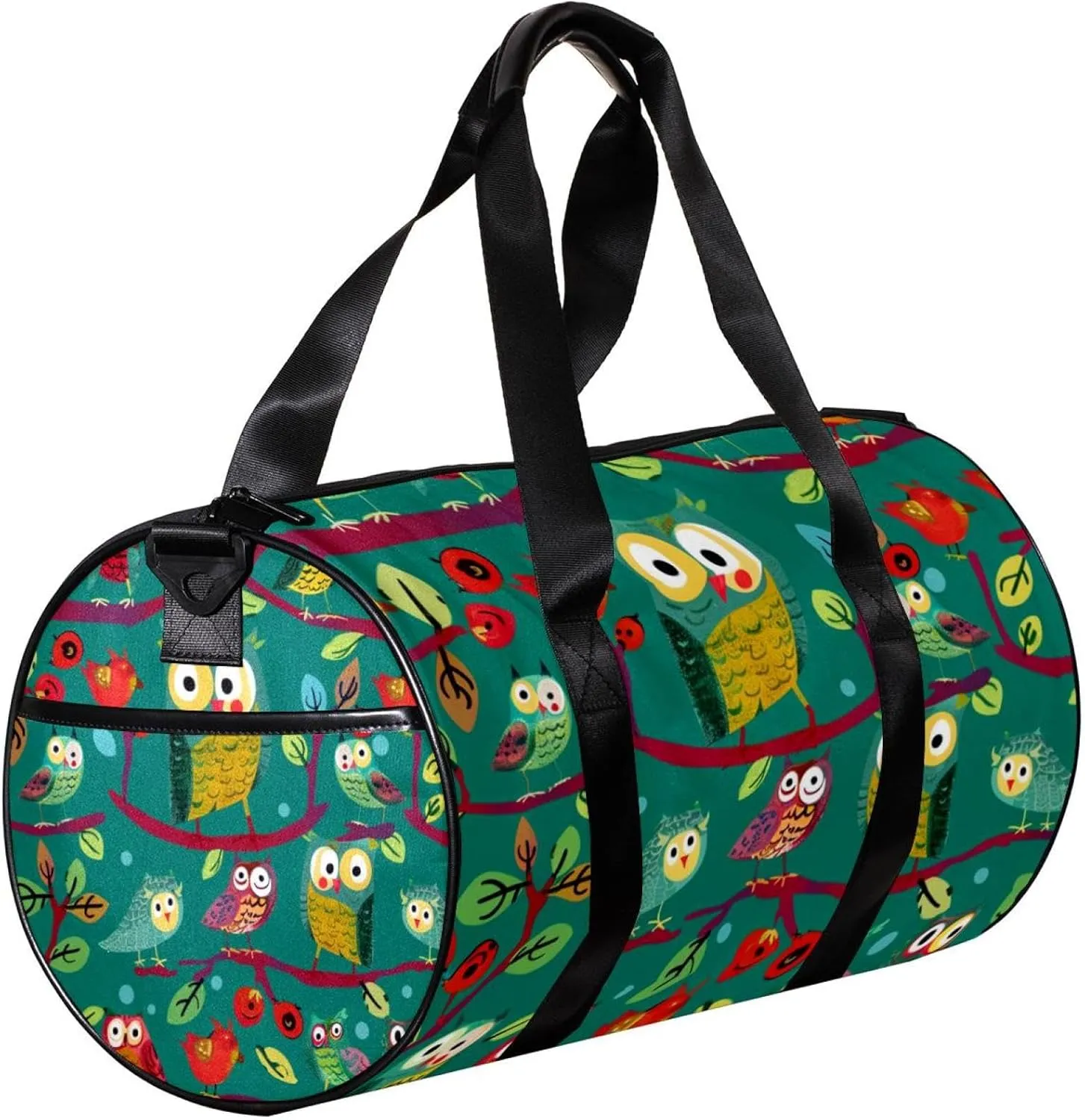 Gym Bags for Women,Duffle Bag for Travel,Cartoon Eagle Fruit Tree Owl,Gym Bag for Men