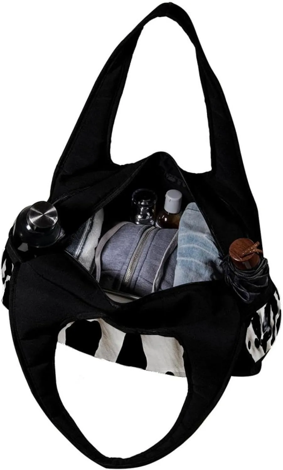 Gym Bags for Women,Duffle Bag for Travel,Cow Print White Black,Gym Bag for Men