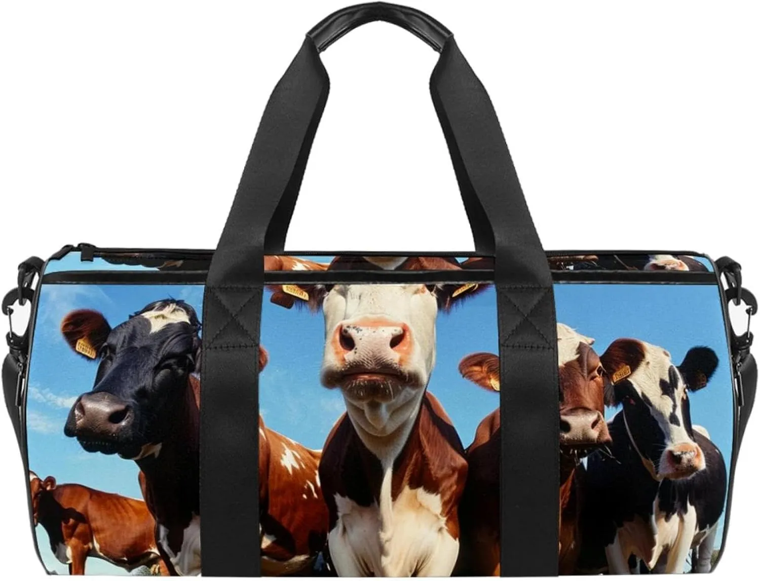 Gym Bags for Women,Duffle Bag for Travel,Farm Prairie Cute Cow,Gym Bag for Men