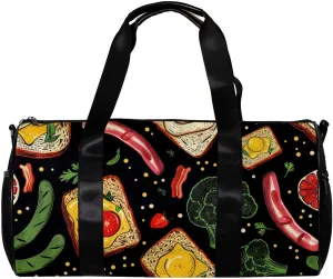 Gym Bags for Women,Duffle Bag for Travel,Food Breakfast,Gym Bag for Men