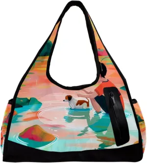 Gym Bags for Women,Duffle Bag for Travel,Landscape Animal Dog,Gym Bag for Men