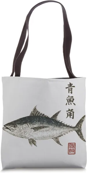 Gyotaku Japanese Fish Print Traditional Bluefin Tuna Art Tote Bag