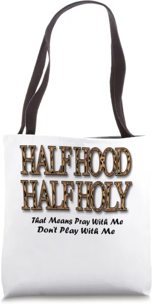 Half Hood Half Holy Cheetah Print Tote Bag