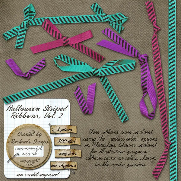 Halloween Striped Ribbons, Volume 02
