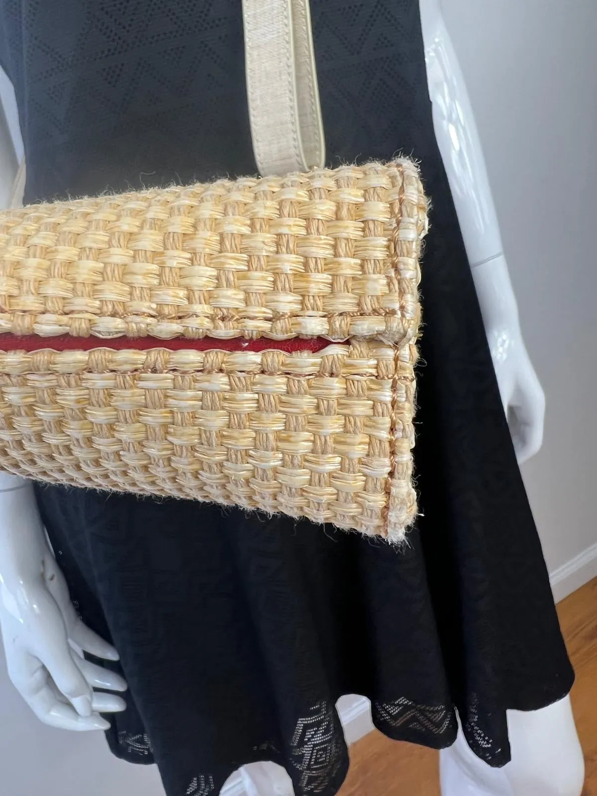 HAMMITT TONY MEDIUM RICOTTA RAFFIA CROSSBODY BAG