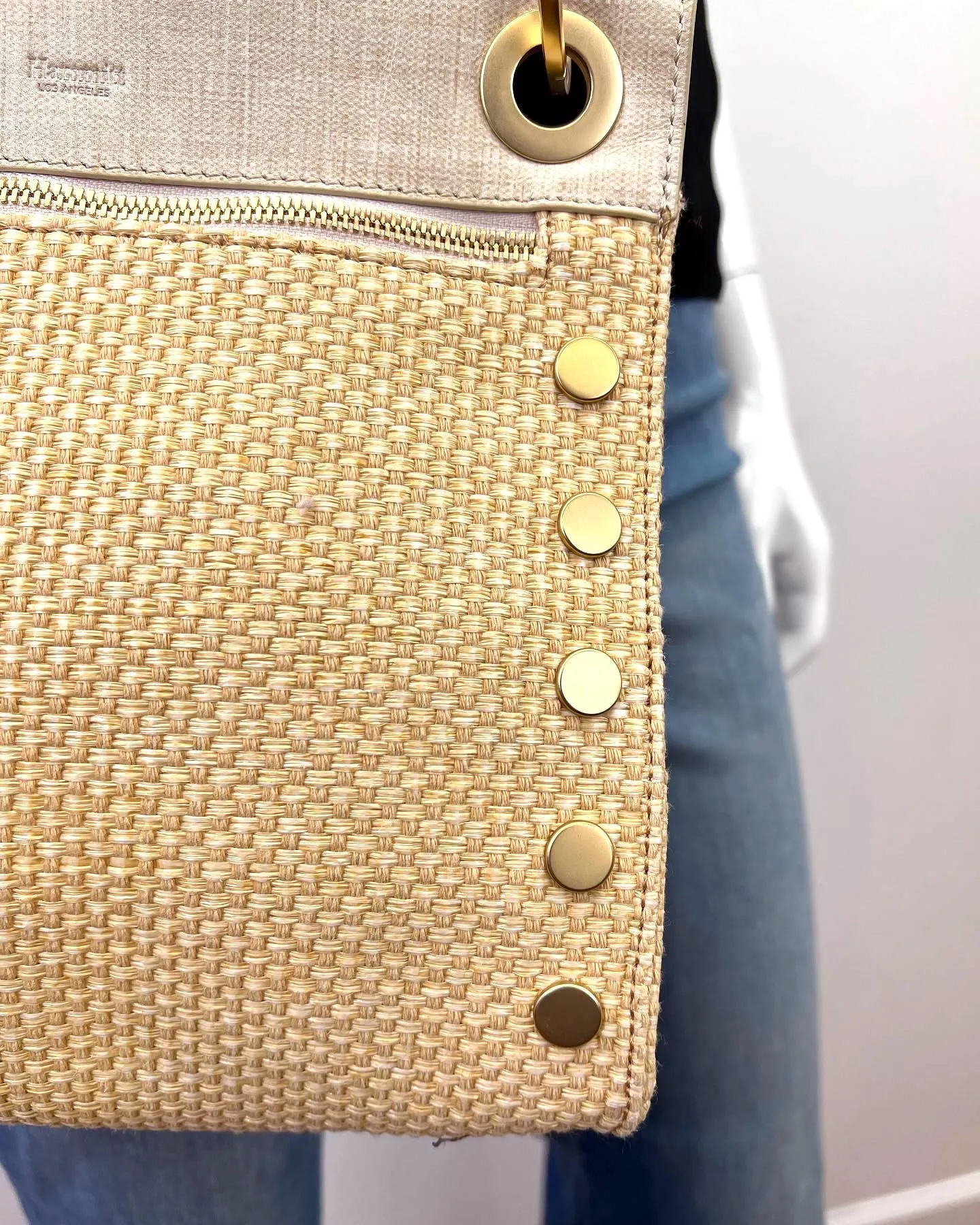 HAMMITT TONY MEDIUM RICOTTA RAFFIA CROSSBODY BAG