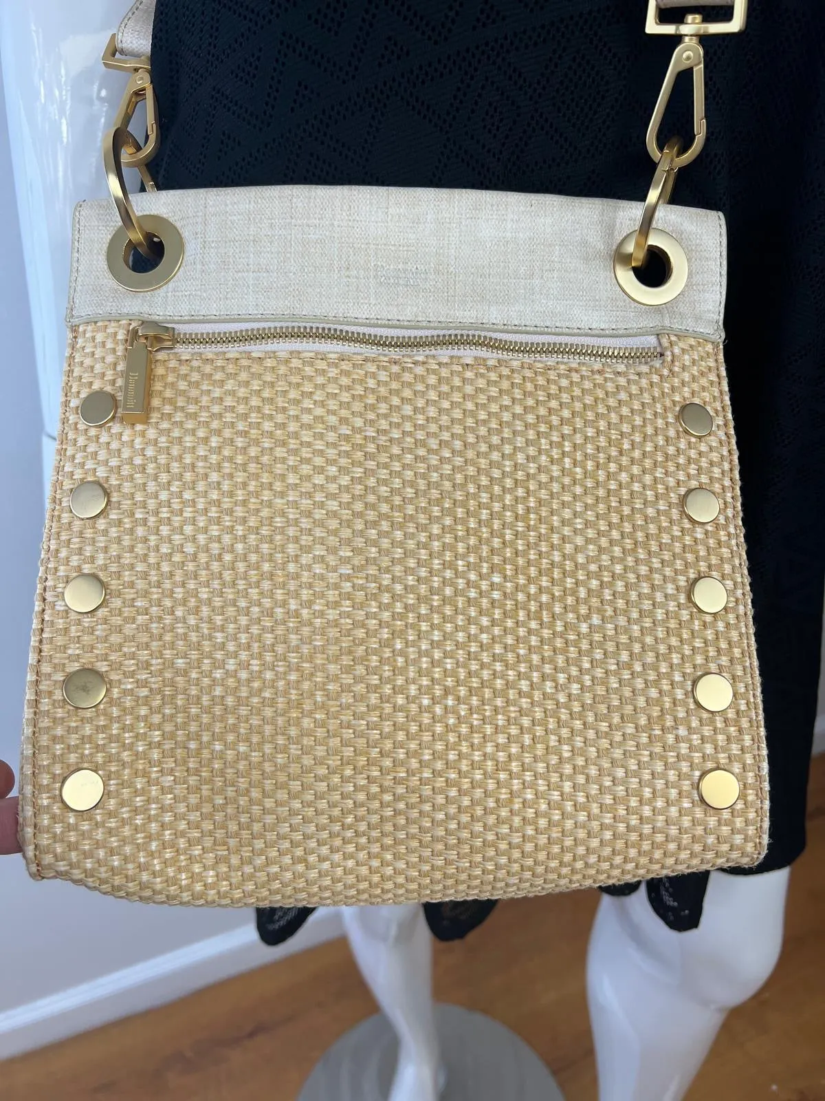 HAMMITT TONY MEDIUM RICOTTA RAFFIA CROSSBODY BAG