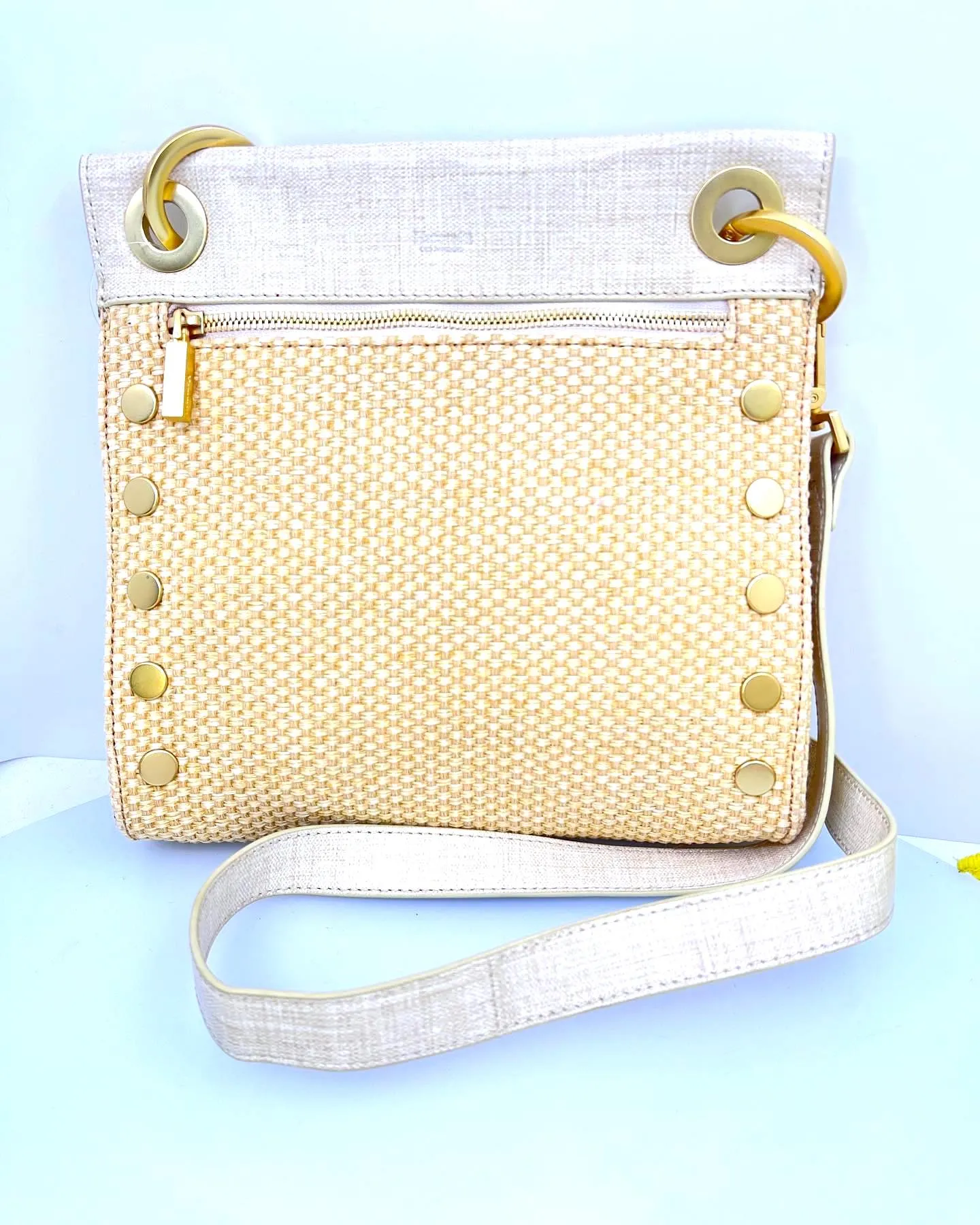 HAMMITT TONY MEDIUM RICOTTA RAFFIA CROSSBODY BAG