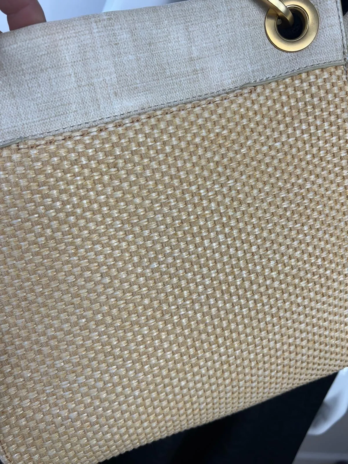 HAMMITT TONY MEDIUM RICOTTA RAFFIA CROSSBODY BAG
