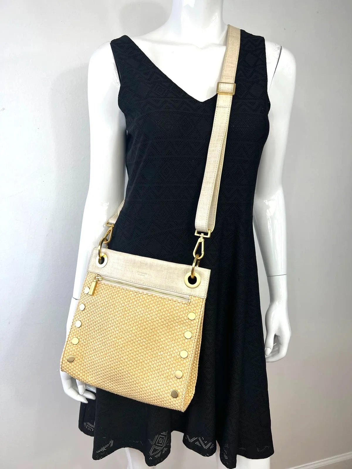 HAMMITT TONY MEDIUM RICOTTA RAFFIA CROSSBODY BAG