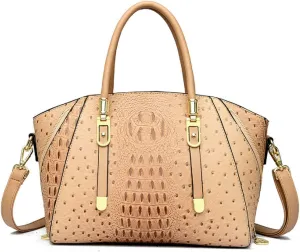 Handbags and Purses for Women PU Leather Shoulder Bag Crocodile Pattern Top-Handle Satchel Fashion Ladies Tote
