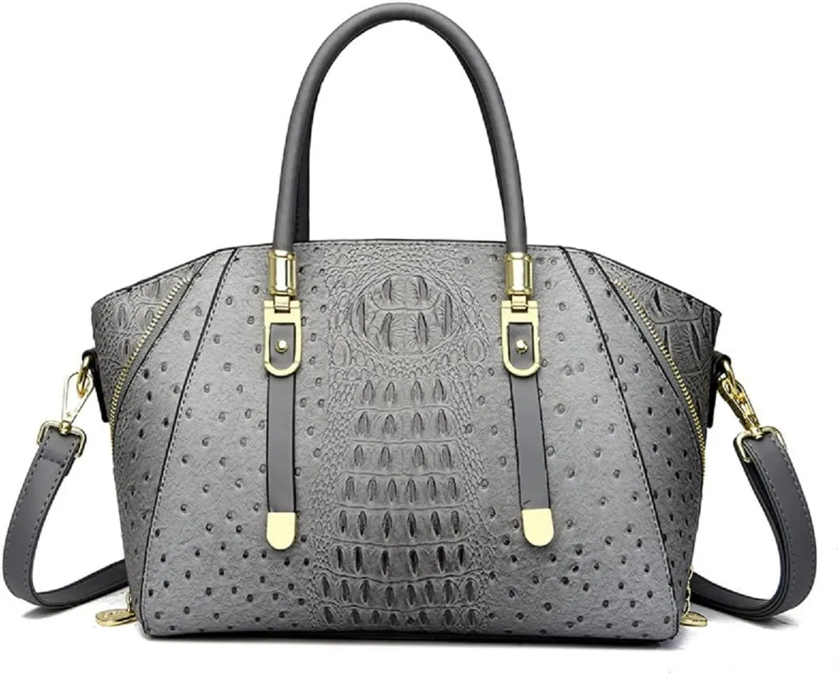Handbags and Purses for Women PU Leather Shoulder Bag Crocodile Pattern Top-Handle Satchel Fashion Ladies Tote