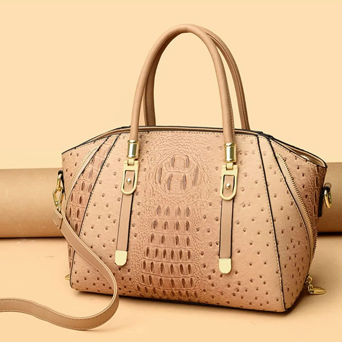 Handbags and Purses for Women PU Leather Shoulder Bag Crocodile Pattern Top-Handle Satchel Fashion Ladies Tote