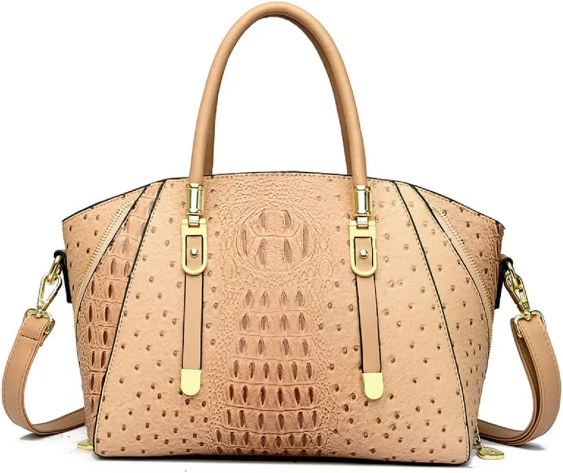 Handbags and Purses for Women PU Leather Shoulder Bag Crocodile Pattern Top-Handle Satchel Fashion Ladies Tote