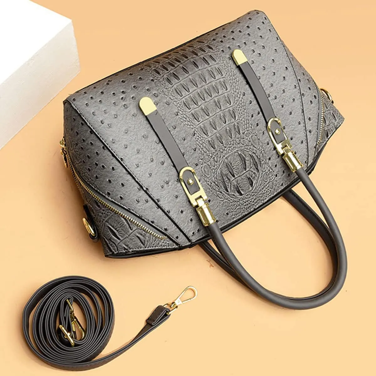 Handbags and Purses for Women PU Leather Shoulder Bag Crocodile Pattern Top-Handle Satchel Fashion Ladies Tote