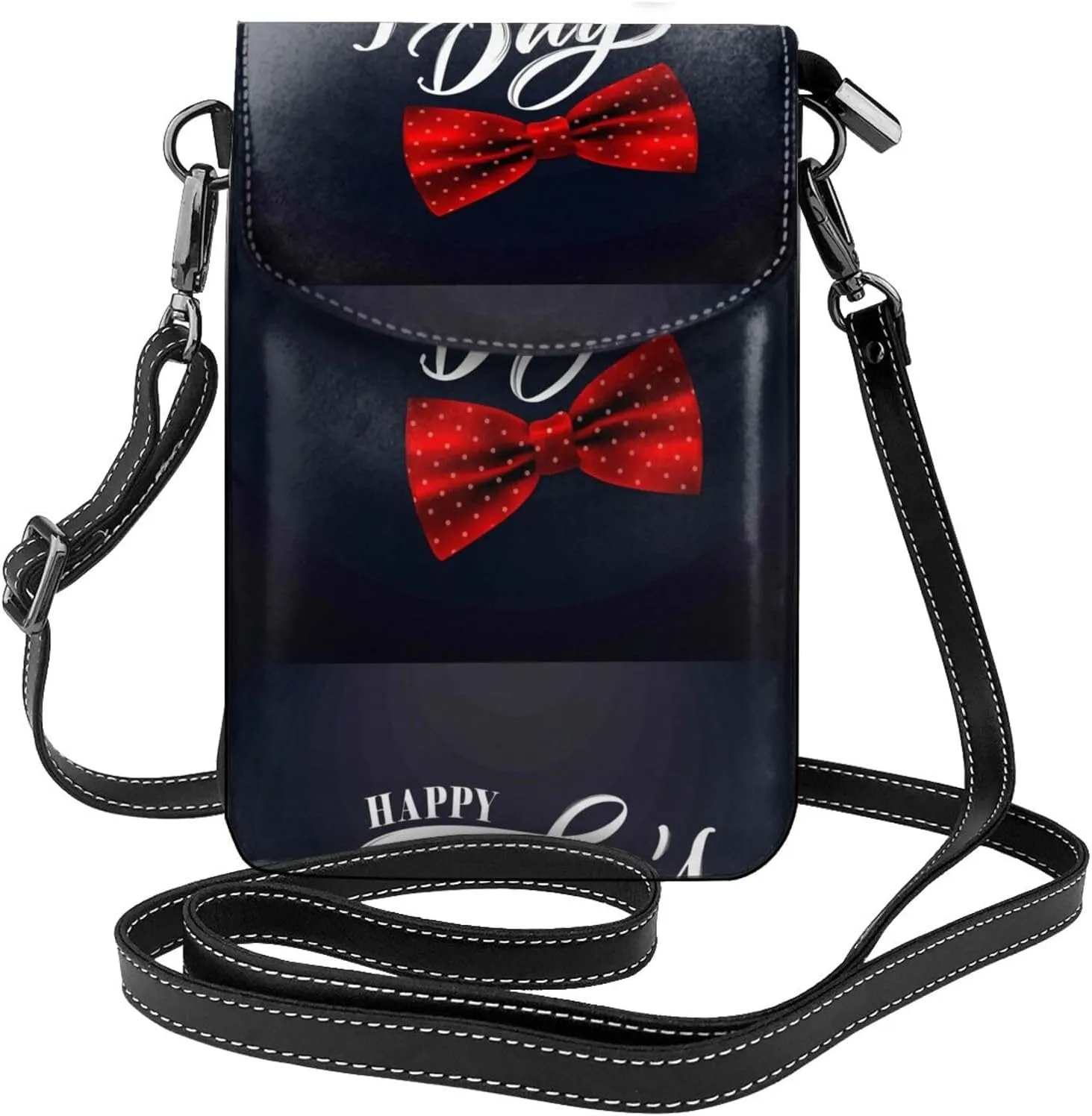 Happy Father's Day Print Small Crossbody Bags for Women Leather Cell Phone Purses Mini Leather Shoulder Handbag Adjustable Strap