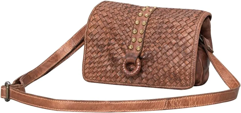 Harness Skirting Leather With Hand Carving Crossbody Bag - NMBGM114A | Crossbody Bag | Full Grain Leather Bag | Leather Crossbody Bag | Crossbody Bags for Women | Crossbody Purse