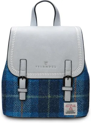 Harris tweed The Mini Jura Backpack, Blue Tartan, Mini