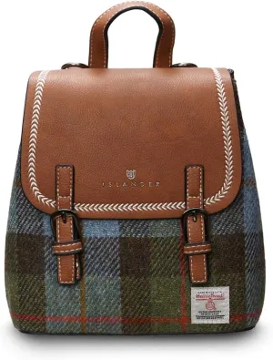 Harris tweed The Mini Jura Backpack, Chestnut Blue, Mini