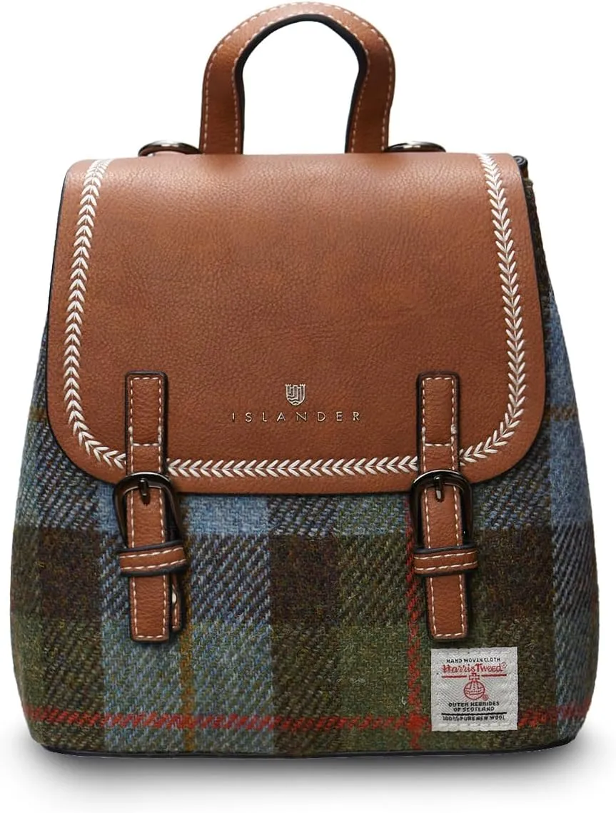 Harris tweed The Mini Jura Backpack, Chestnut Blue, Mini