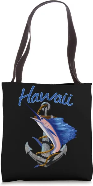 Hawaii Deep Sea Fishing Swordfish Marlin Sailfish Anchor Tote Bag