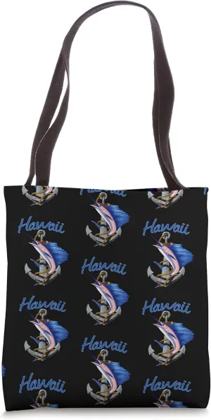 Hawaii Deep Sea Fishing Swordfish Marlin Sailfish Anchor Tote Bag